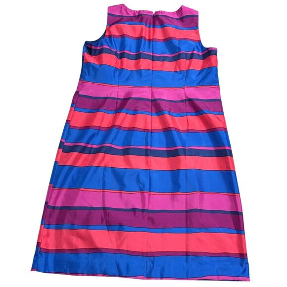 Talbots Sheath Dress Striped Lined Women's Plus Size 18 Blue Pink Red *Tiny Flaw - Picture 7 of 13